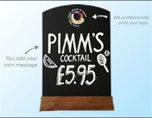 Black custom printed chalkboard, customisable with corporate design