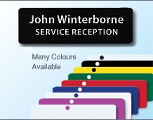 73x23mm colour panel name badge personalised over 2 lines