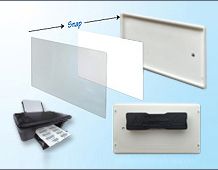 Snap-Fit DIY Badge 70x40mm MAGNET fitting - Black or White