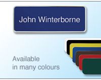 58x22mm Coloured name badge in frame with text